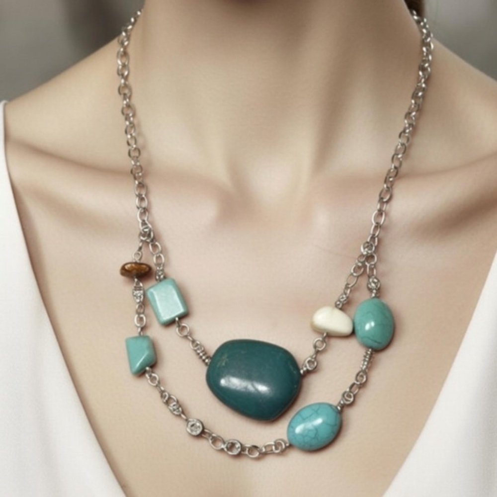 Vintage Multicolour Faux Stone Statement Necklace